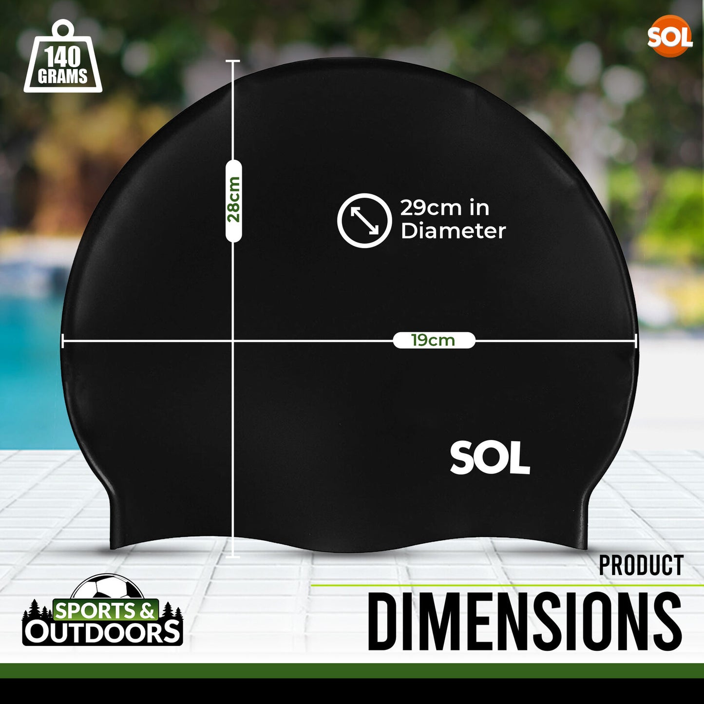 Extra Large Swimming Cap 29cm | Waterproof Silicone for Long Hair Women