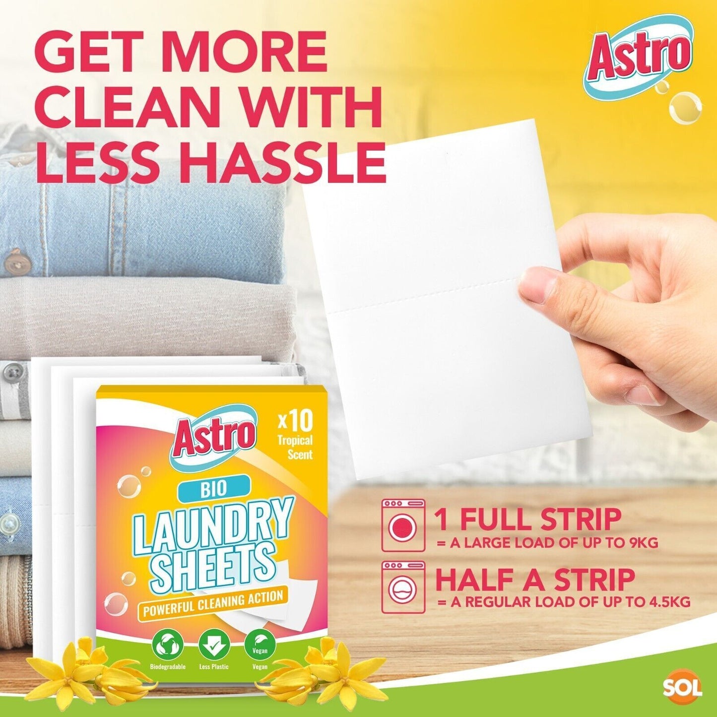 Eco Laundry Sheets Bio & Non-Bio | Washing Machine | 10 Pack