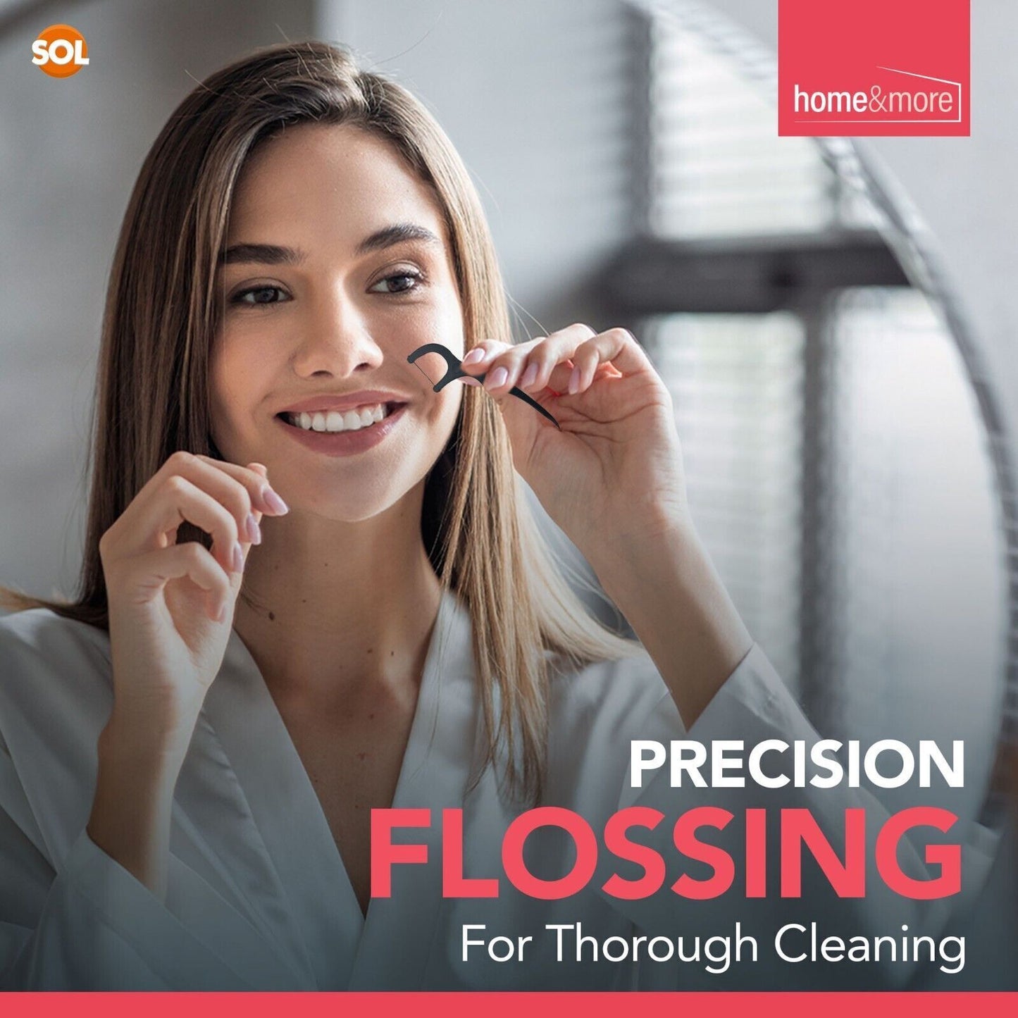 Charcoal Dental Floss Sticks | Oral Care Tooth Picks | 80 Pack