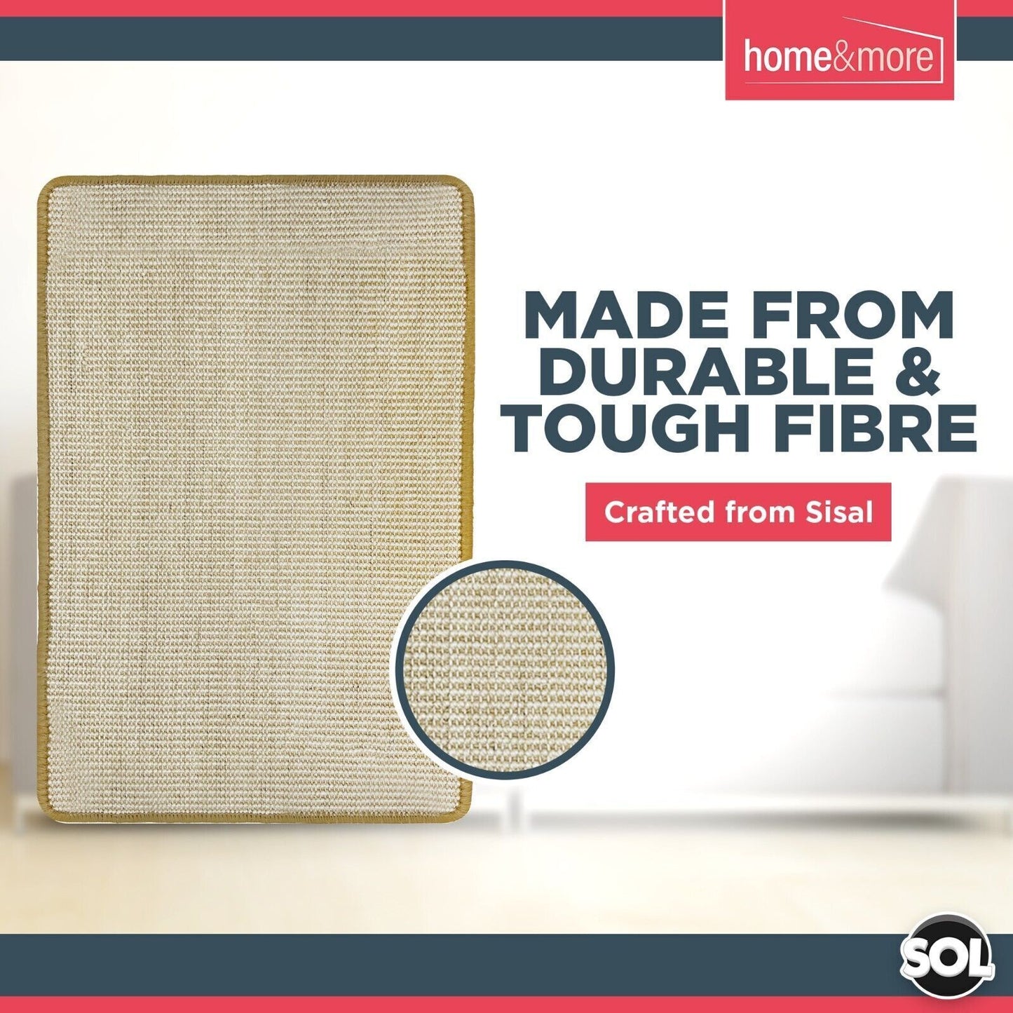 Cat Scratching Mat Sisal 60cm x 40cm | Kitten Scratcher Board Pad