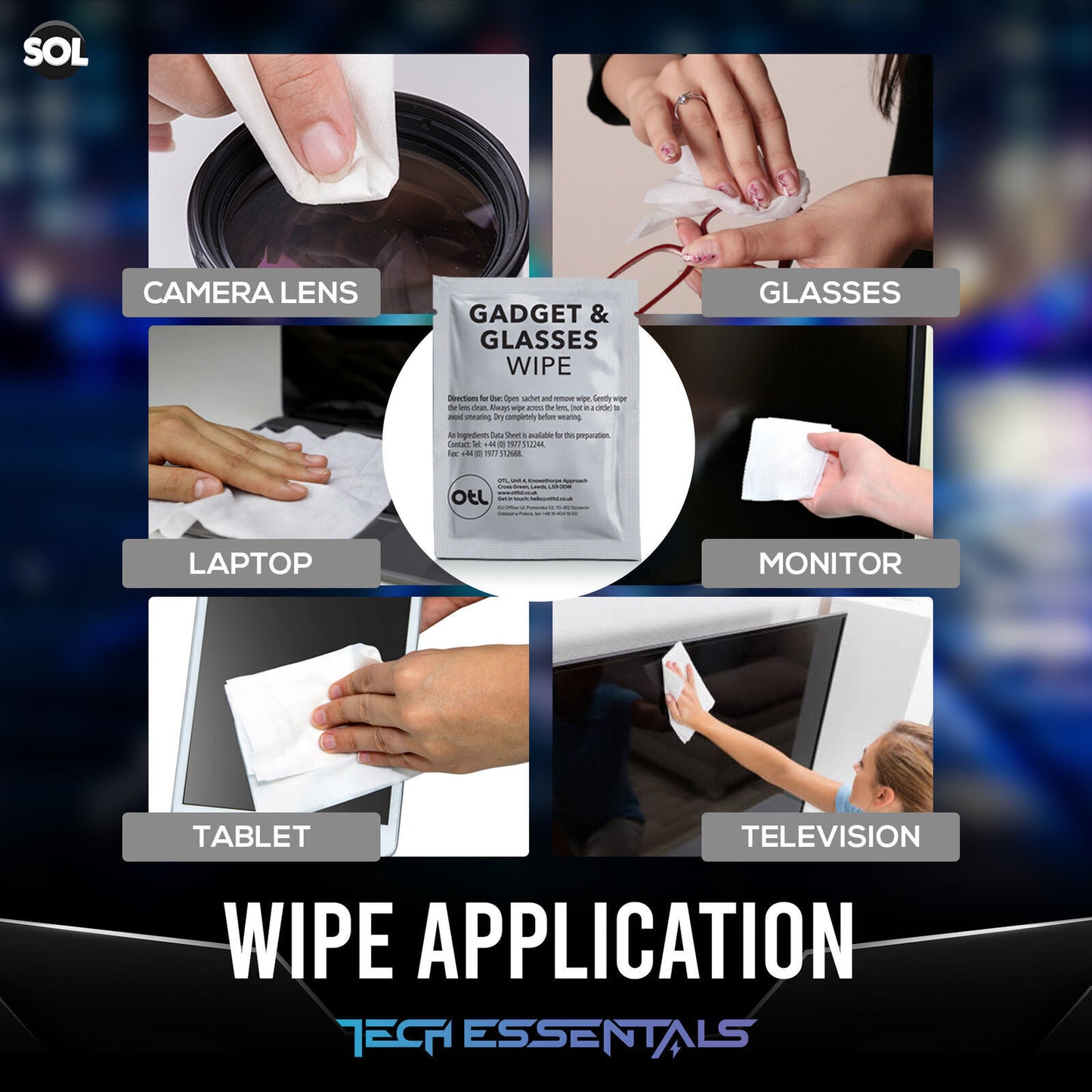 50-300pk Glasses Wipes For Spectacle Lens Optical Phone Camera Cleaner Cleaning