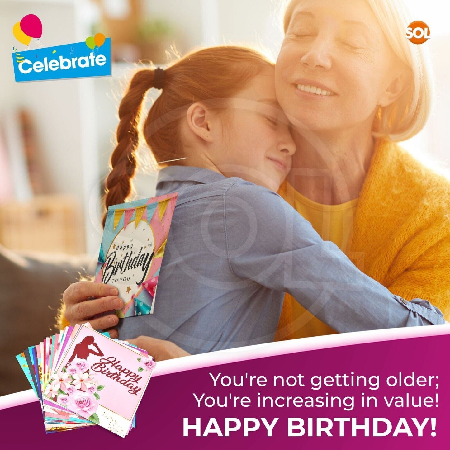 Happy Birthday Cards Mixed Pack | Male & Female Designs with Envelopes | 20 Pack