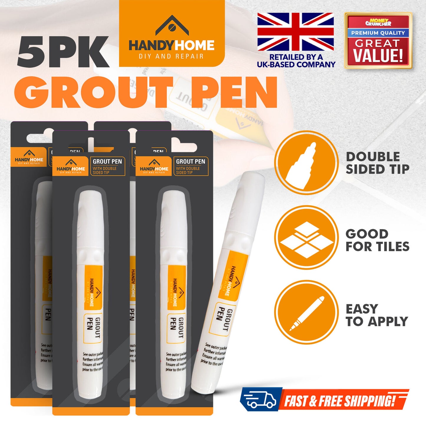1-6pk White Tile Grout Pen Kitchen Bathroom Waterproof Marker Revives Anti Mould