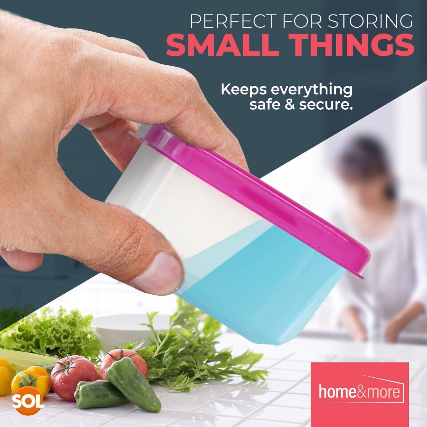 Mini Plastic Storage Containers | Clear Small Boxes | 24 Pack