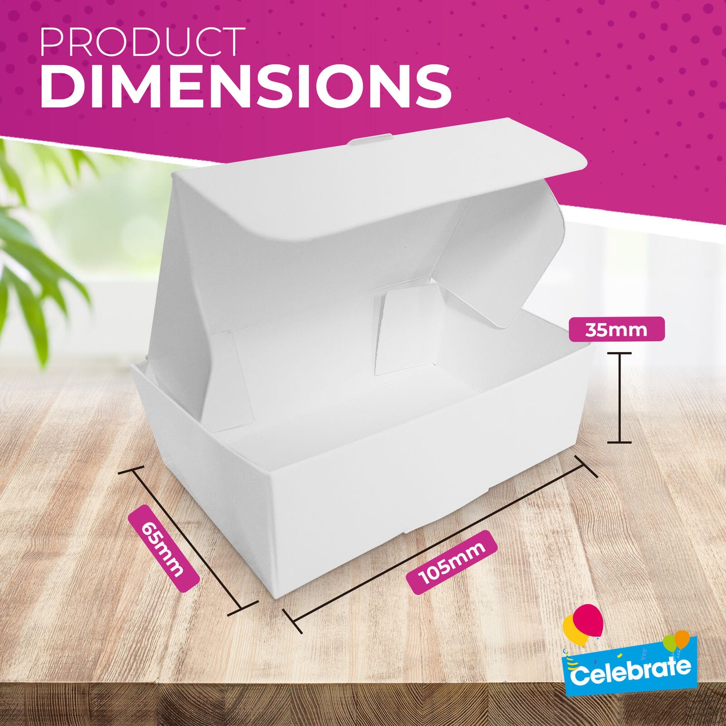 White Single Cake Slice Boxes | Wedding Party Favour | 20 Pack