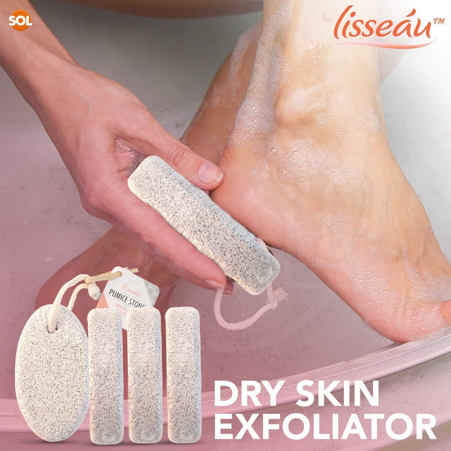 2pk Natural Pumice Stone For Feet | Hard Dead Skin Callus Remover Exfoliate Foot