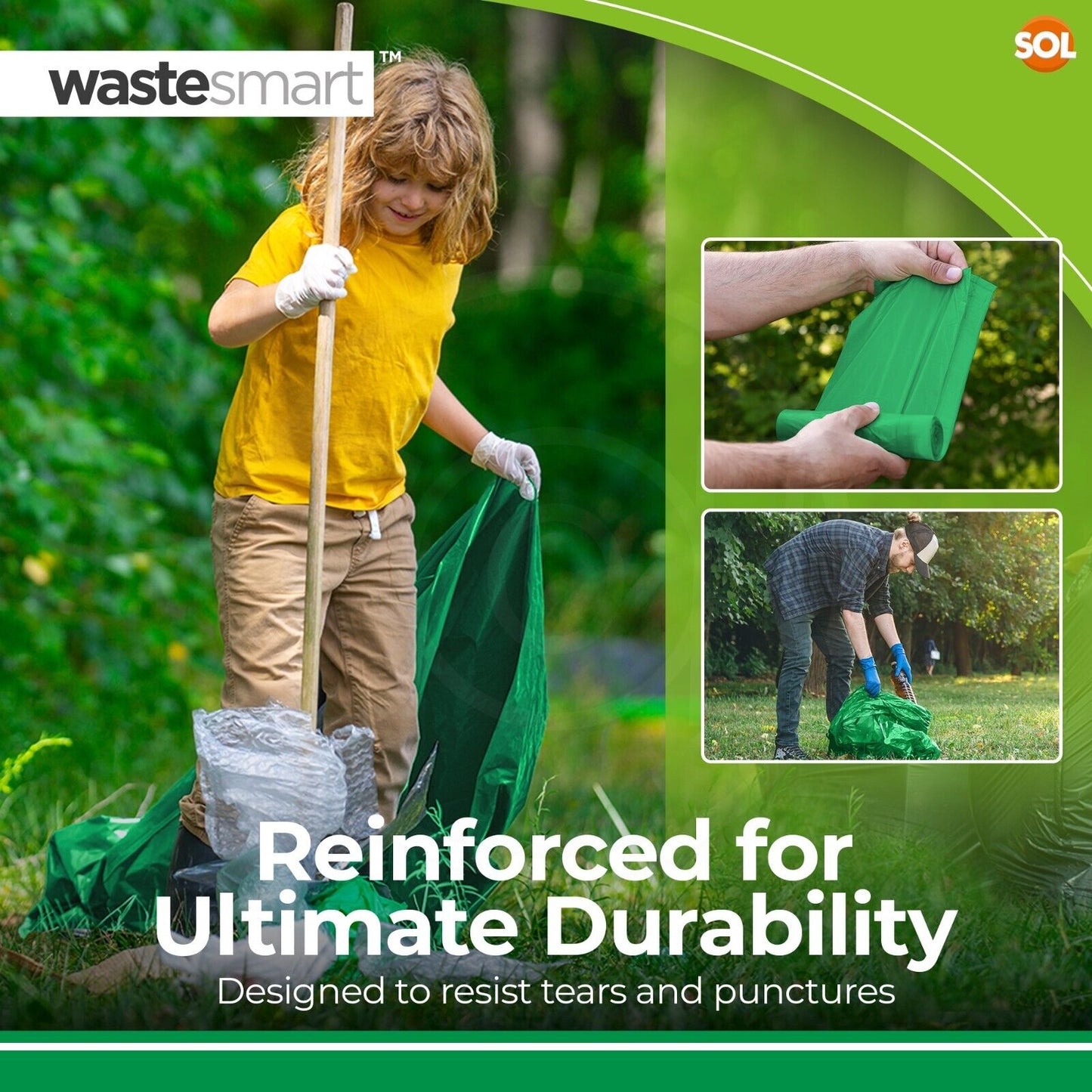 Garden Sacks Heavy Duty 60L Green Waste Bags | 168 Pack
