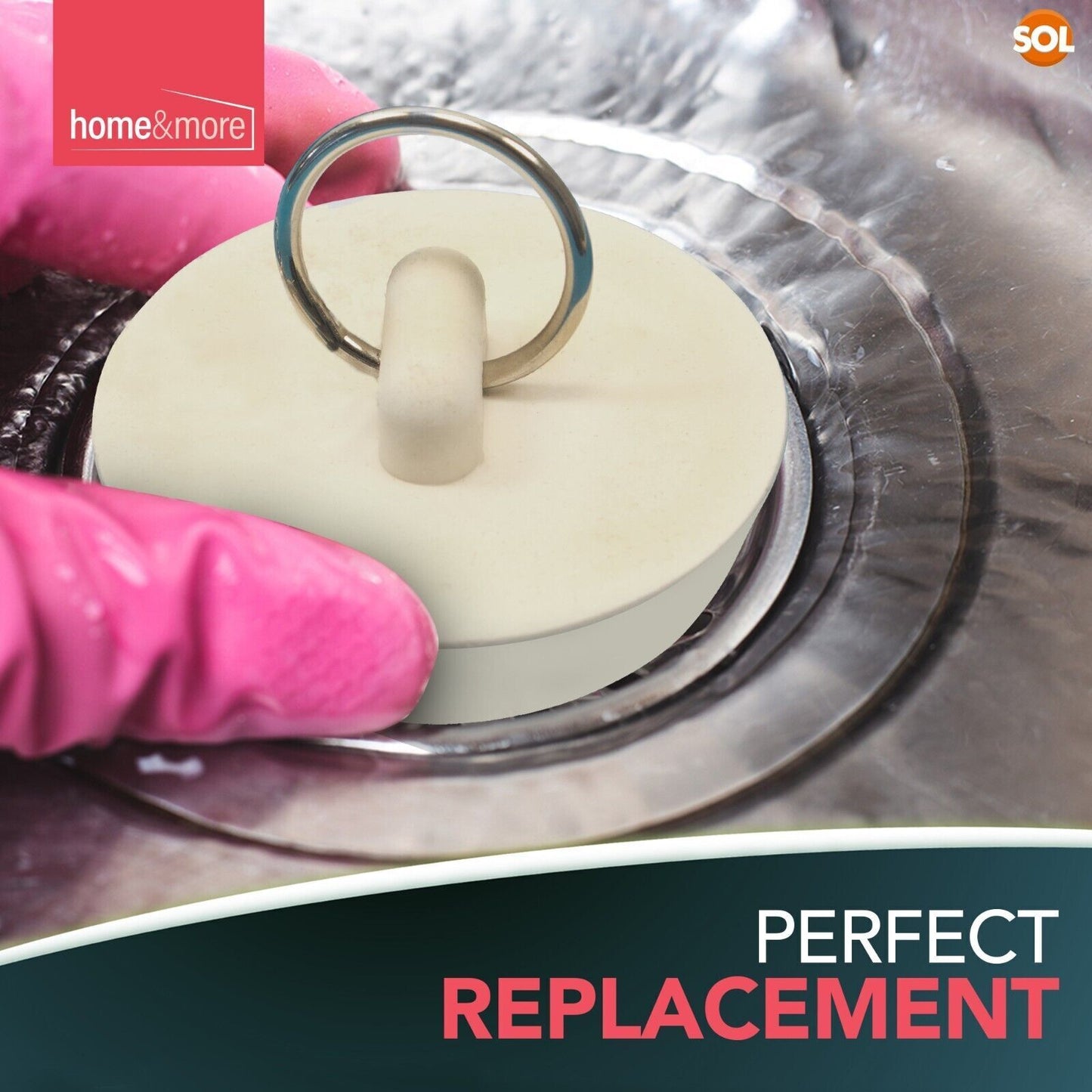 Rubber Bath Plugs | Universal Sink & Basin Drain Stopper | 4 Pack