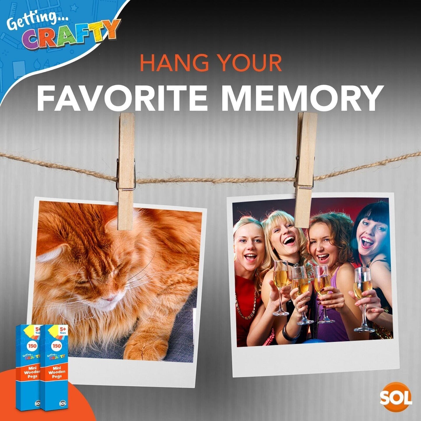 Mini Wooden Pegs 25mm | Craft Wedding Photo Hanging Clips | 300 Pack