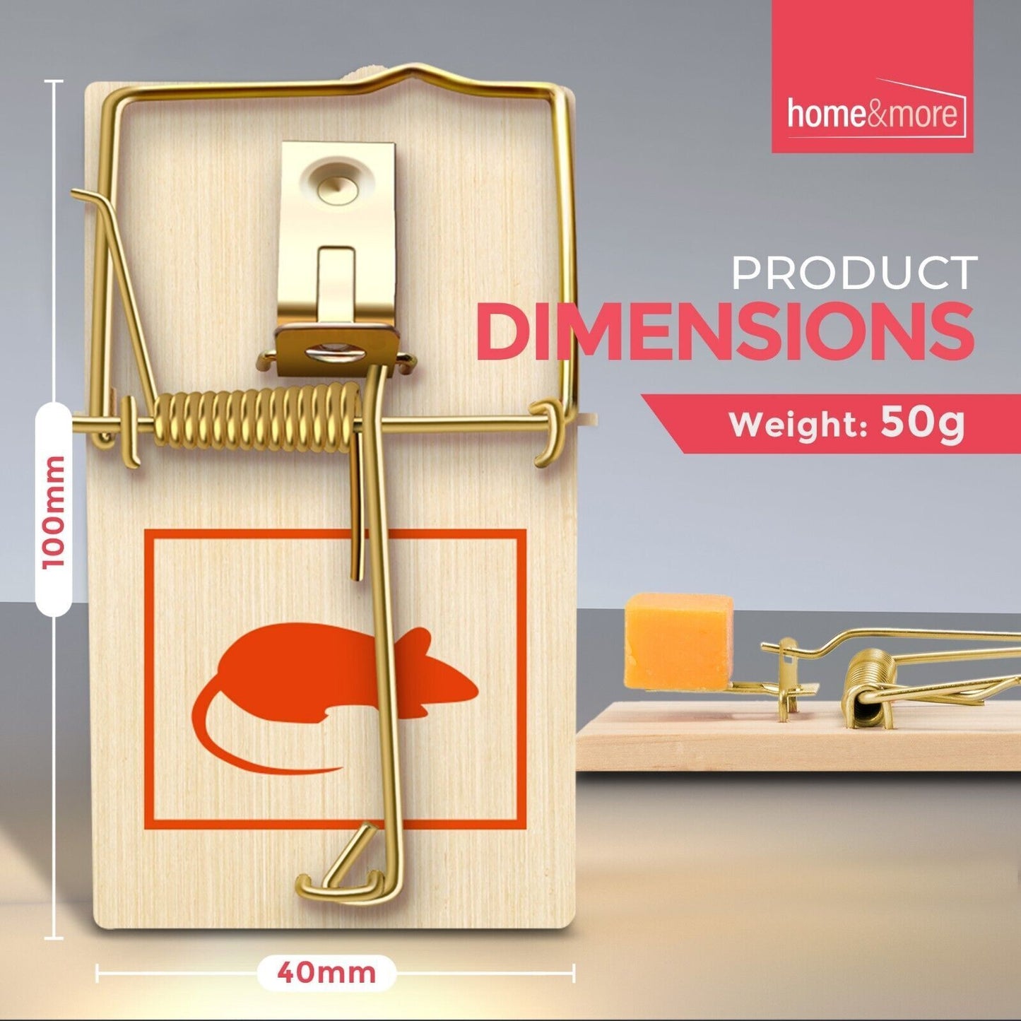 Wooden Mouse Traps | Reusable Rodent Pest Control | 4 Pack