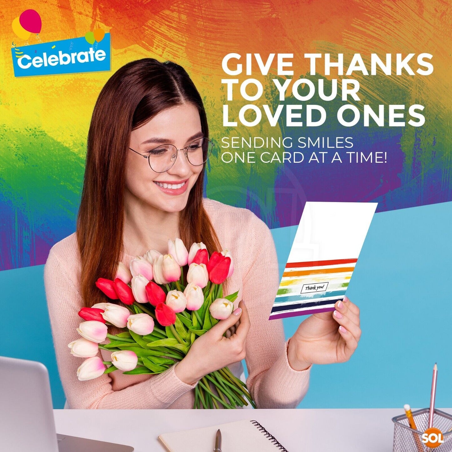 Thank You Cards Multi Pack A6 Notes with Envelopes | 18 Pack