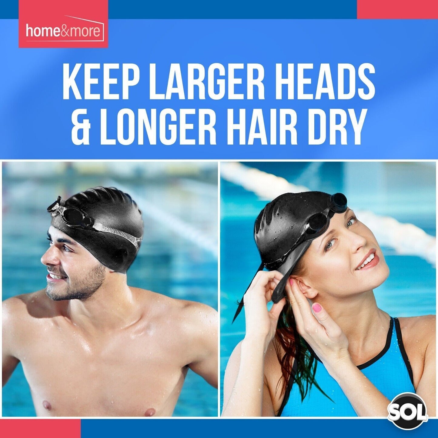 Black Silicone Swimming Cap Adult Waterproof Unisex