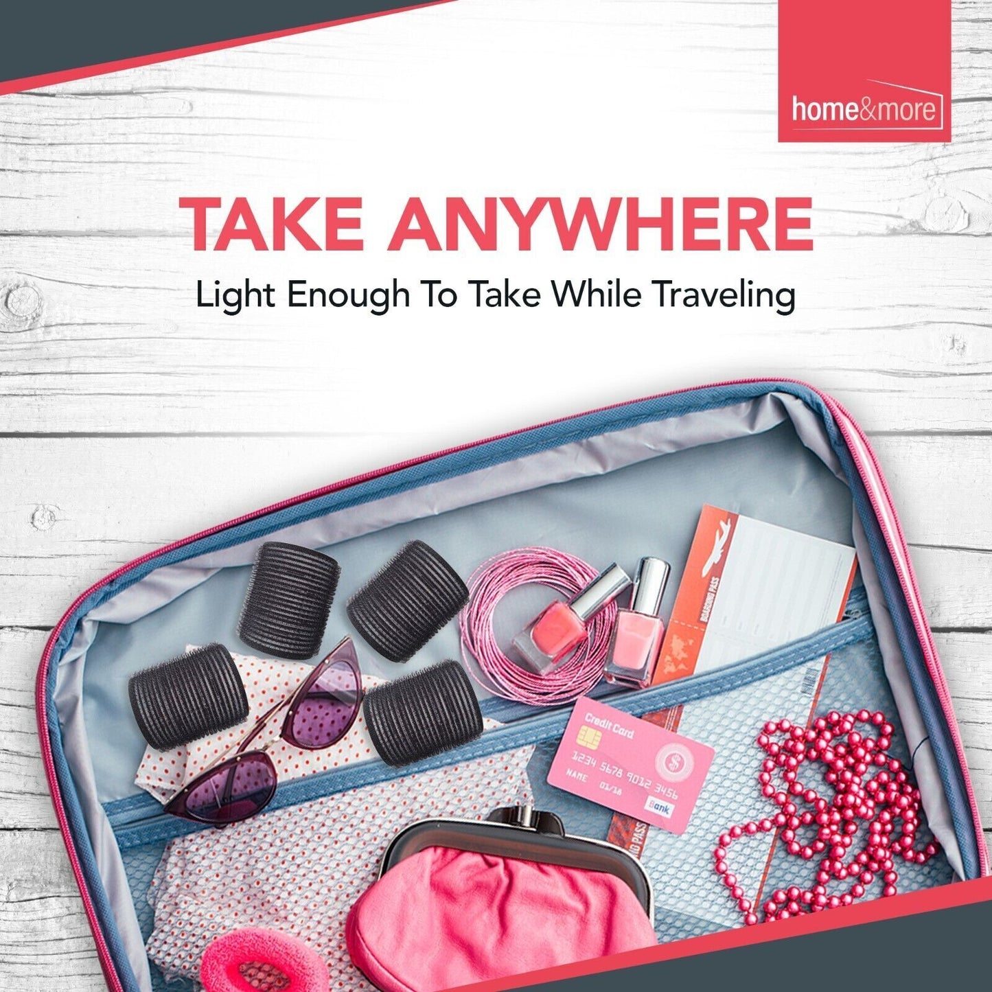 Heatless Hair Rollers Black | Self Grip Curlers for Bouncy Waves | 4 Pack