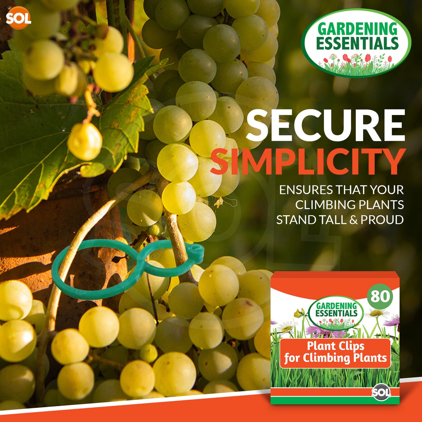 Garden Plant Rings | Flexible Greenhouse Support Clips | 80 Pack