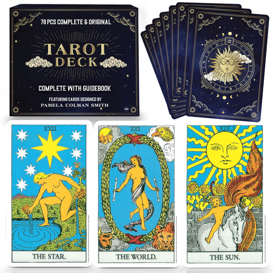 Tarot Cards Deck Set | Beginners Guide Book Party Game | 78 Cards