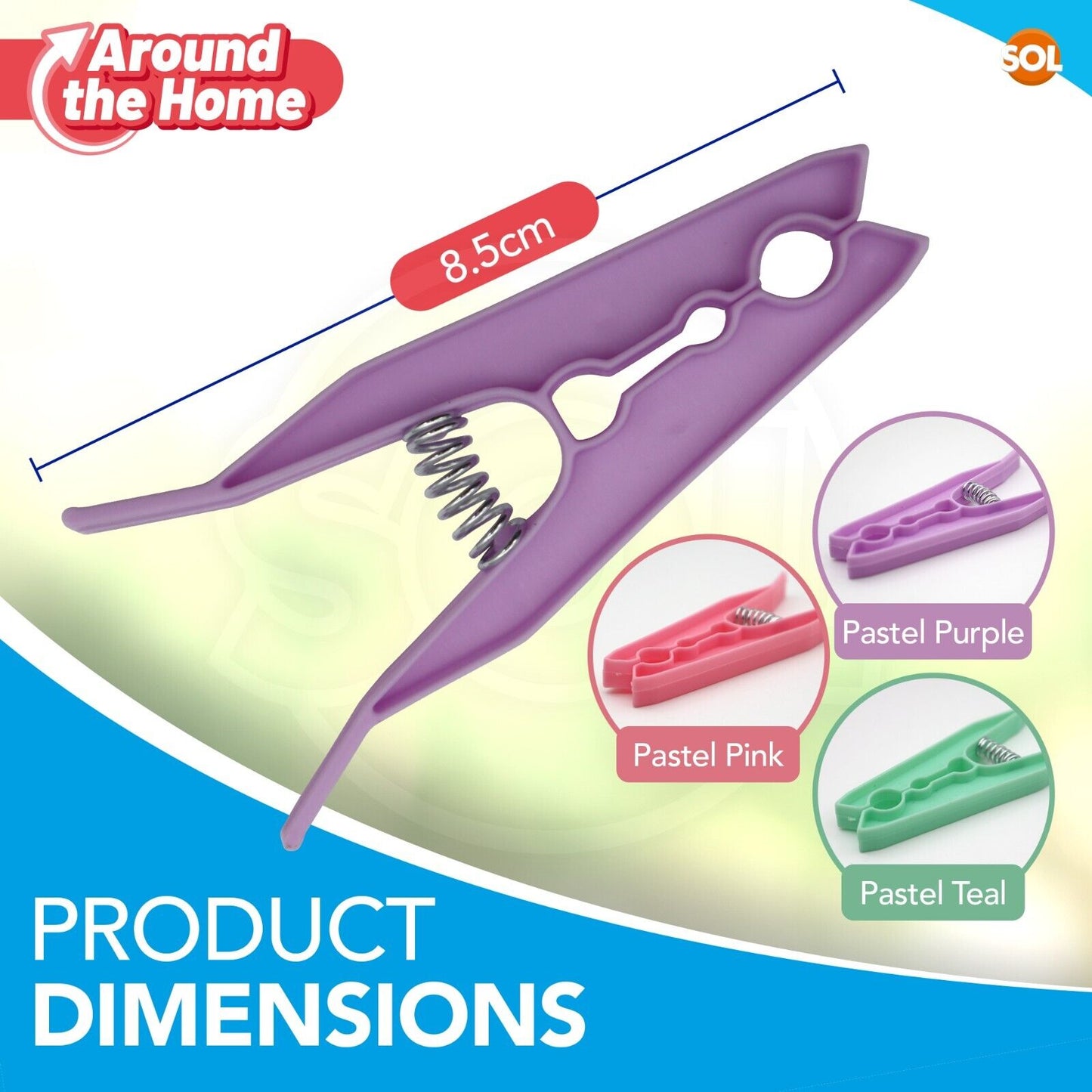 Jumbo Clothes Pegs Strong Plastic Washing Line Clips | 48 Pack