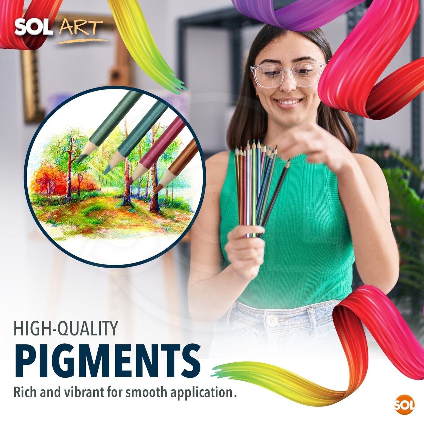 Metallic Colouring Pencils Shimmer Art & Craft | 12 Pack