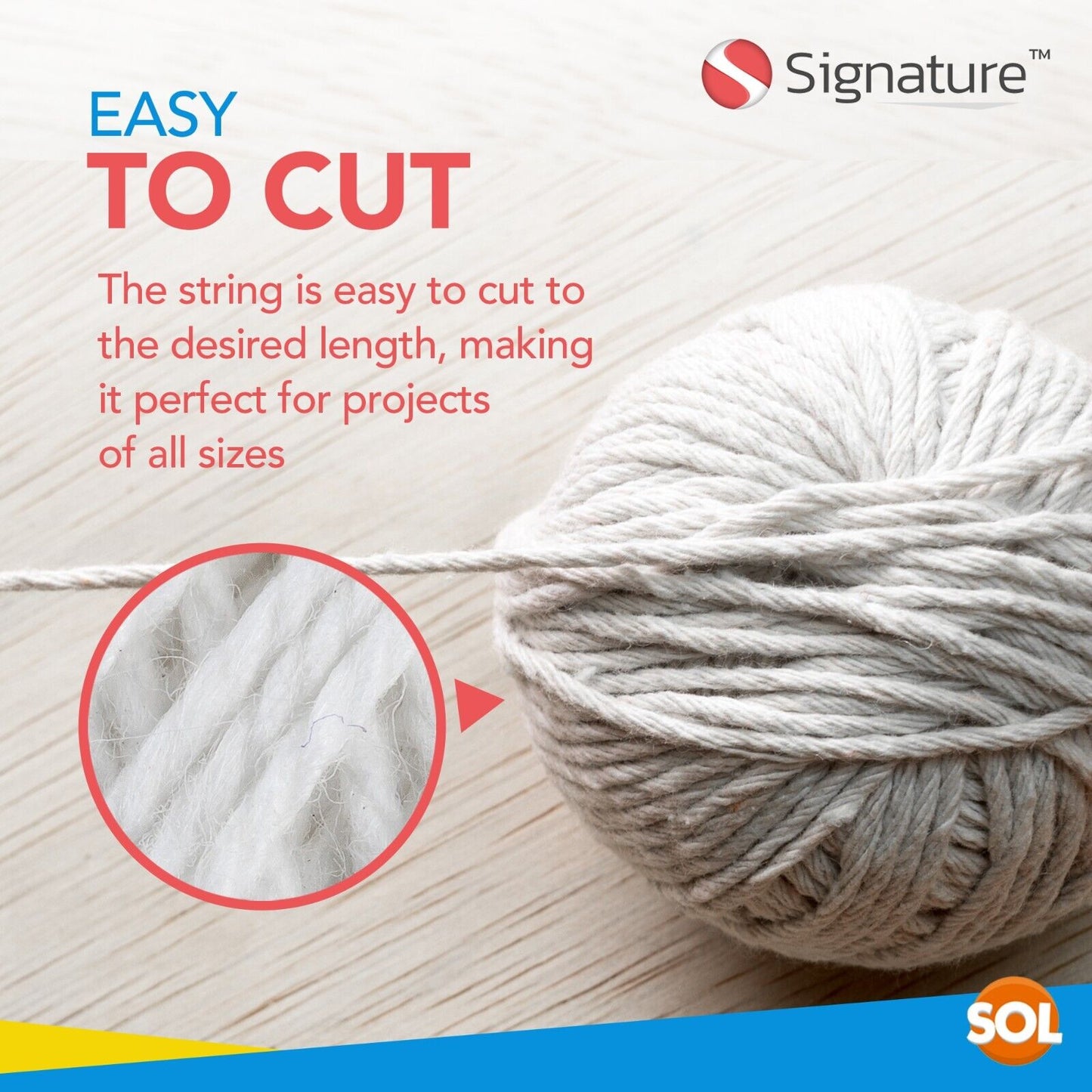 White String Cotton Twine 2mm 150M Craft Cord Rope Gift Wrap