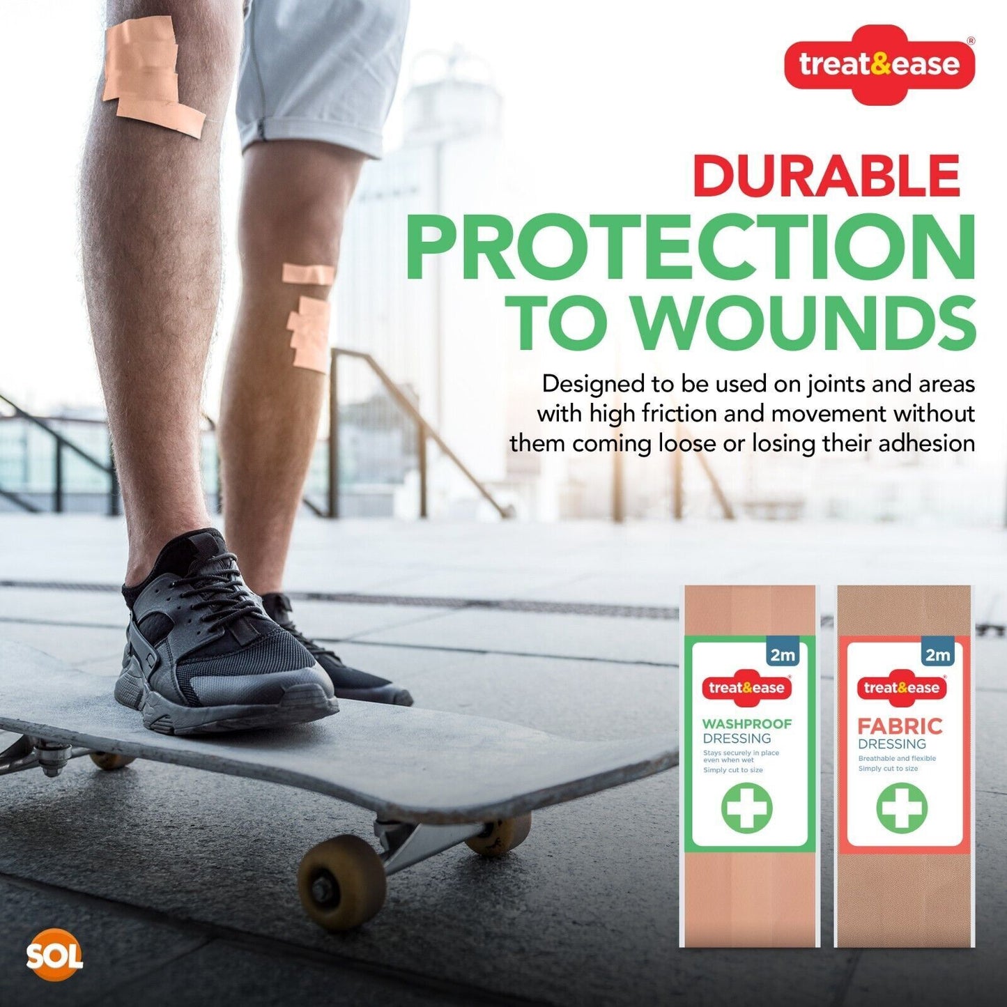 Washproof & Fabric Dressing Strip 2M x 6.5CM | Premium Adhesive Plasters | 2 Pack