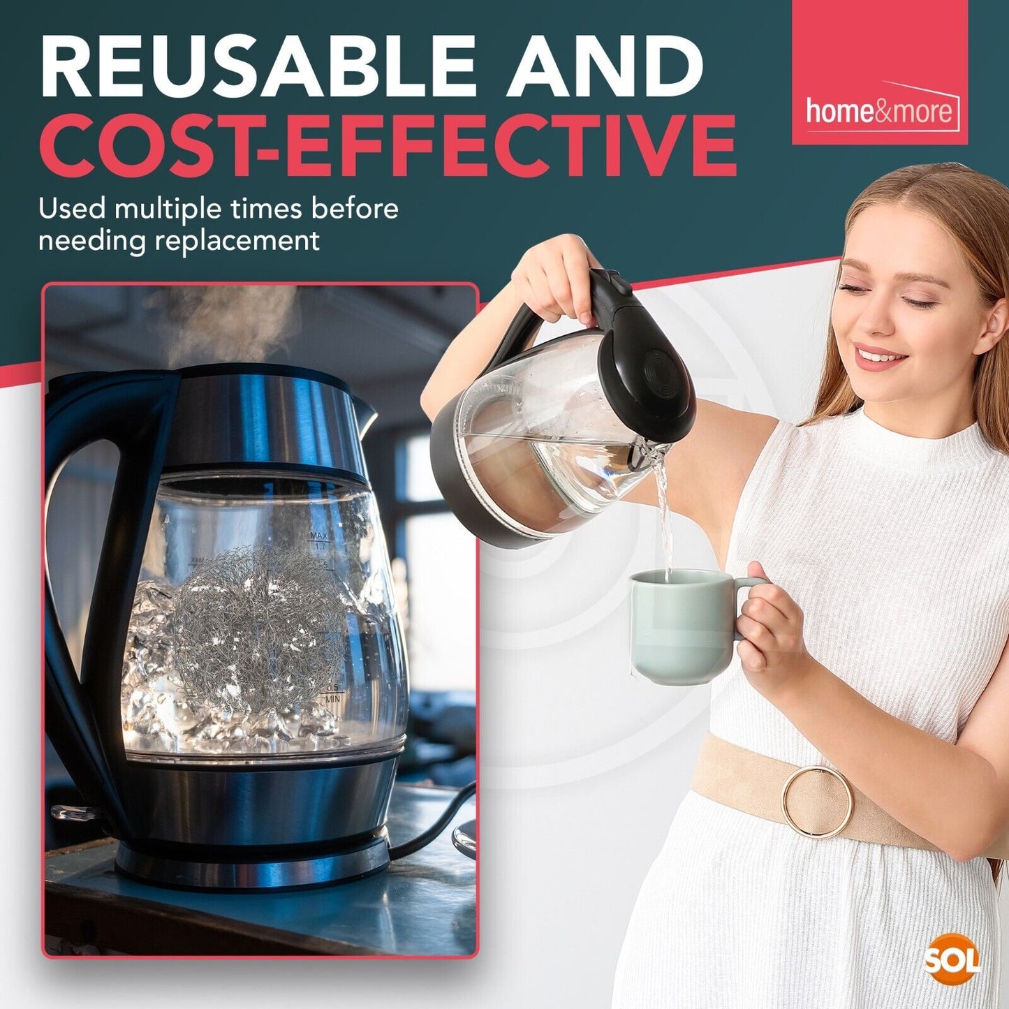 Kettle Descaler Balls Stainless Steel Mesh Limescale Remover | 4 Pack