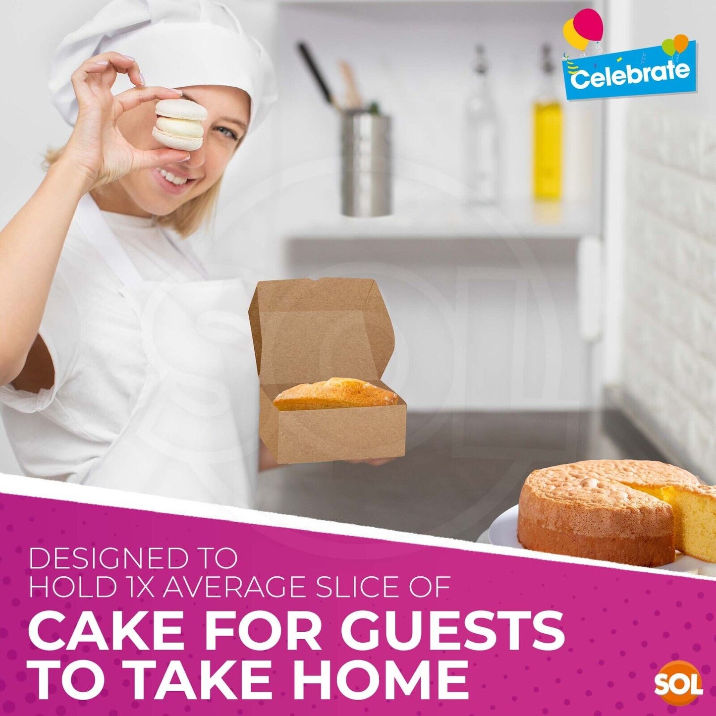 Brown Kraft Single Cake Slice Boxes | 20 Pack