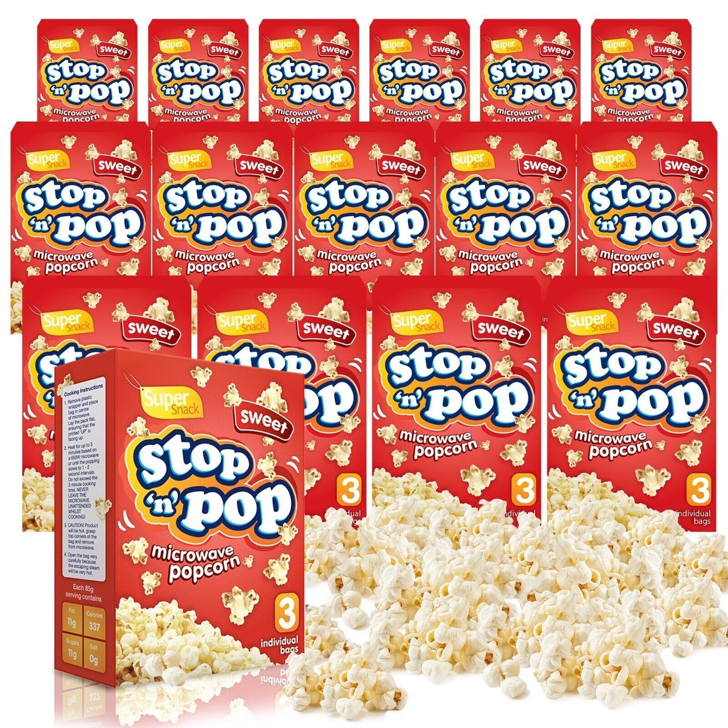 48 x85g Microwave Popcorn Sweet Salted Butter Flavour Movie Cinema Theatre Party