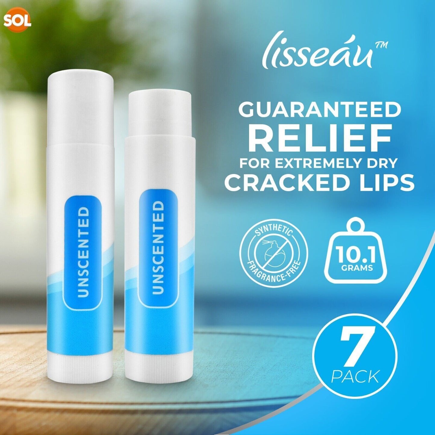 Unscented Lip Balm Set | Moisturising Vitamin E Stick | 7 Pack