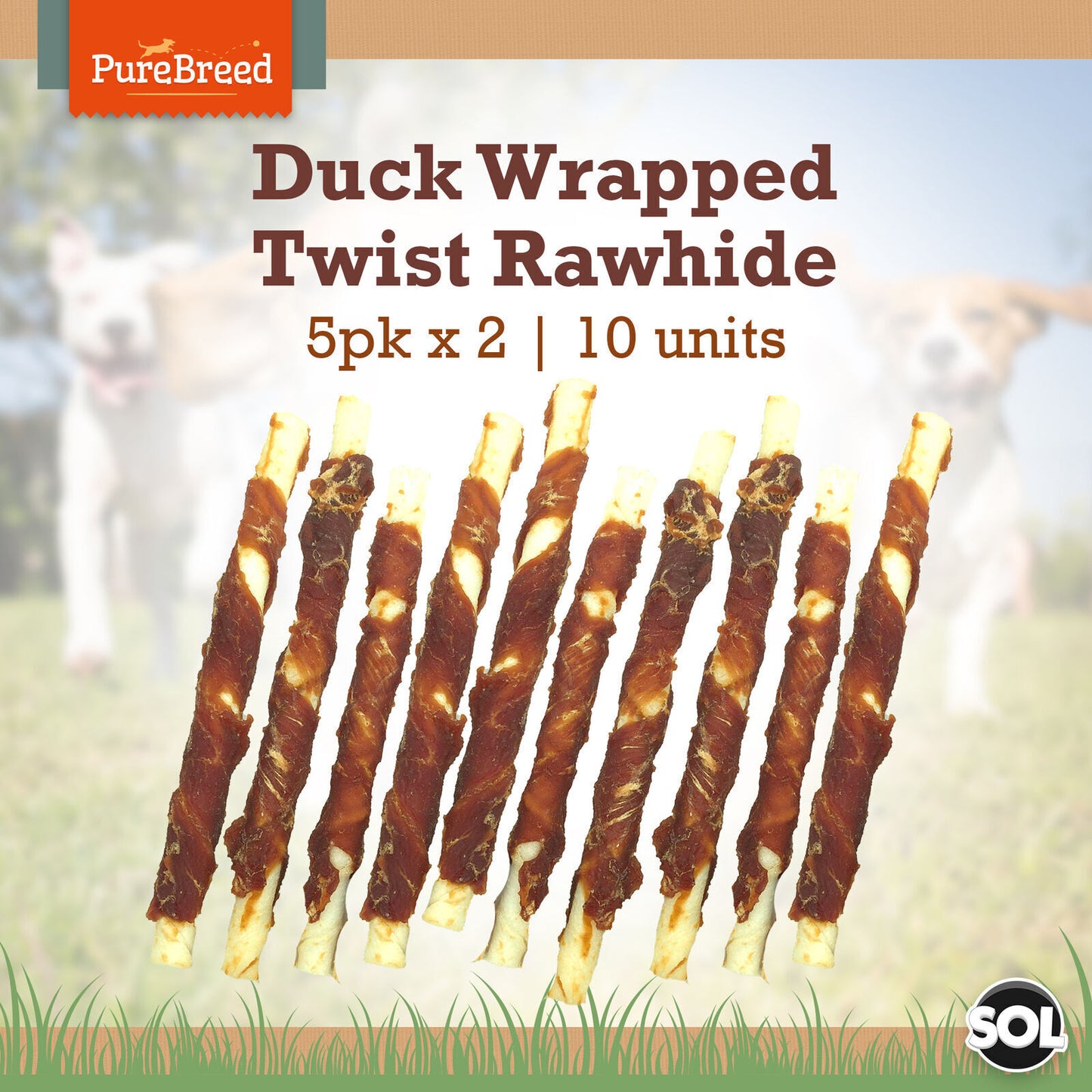 Dog Chews Rawhide Duck Snack | Healthy Treats | 10 Pack