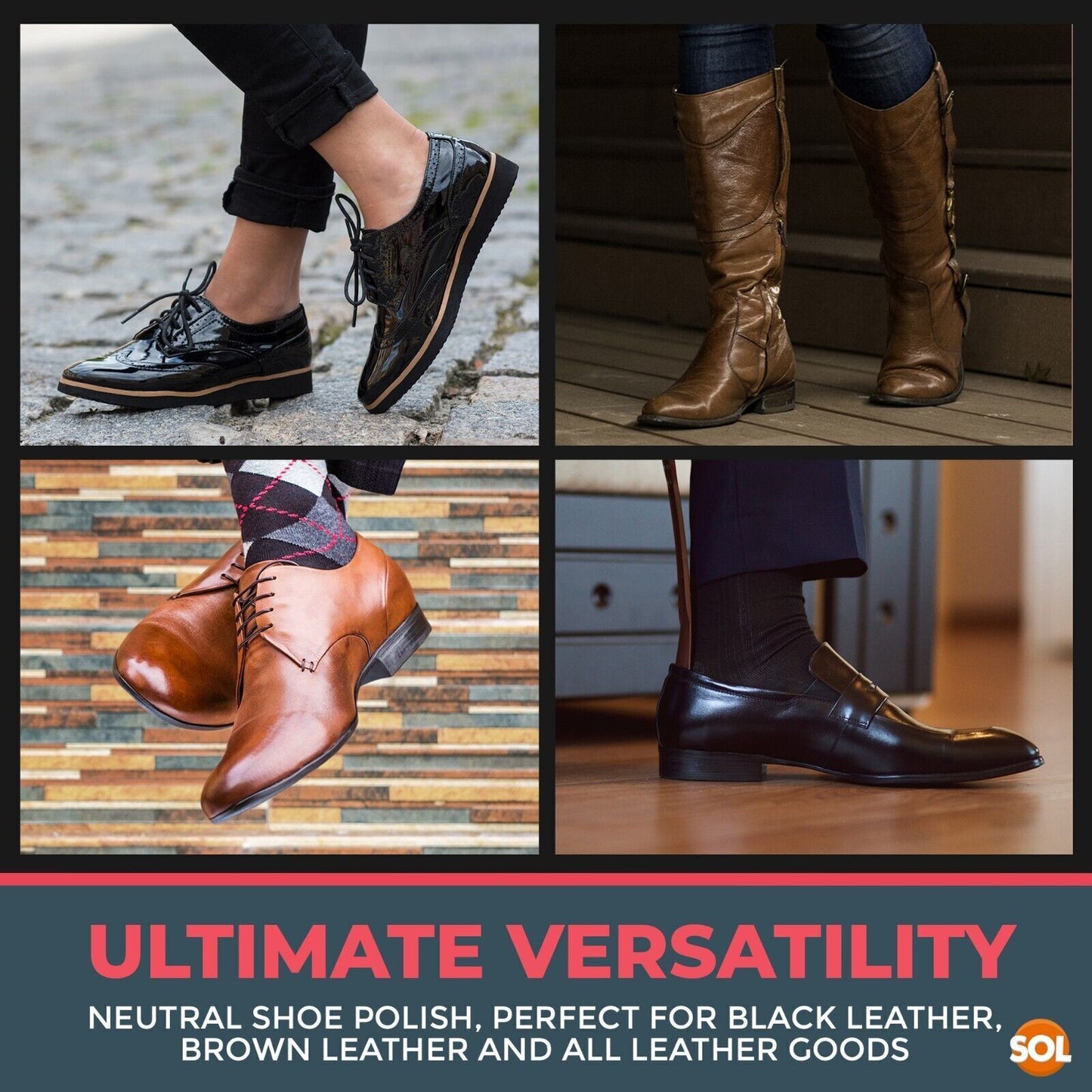 Neutral Shoe Polish Wax 50ml Leather Boot Cleaner | 3 Pack