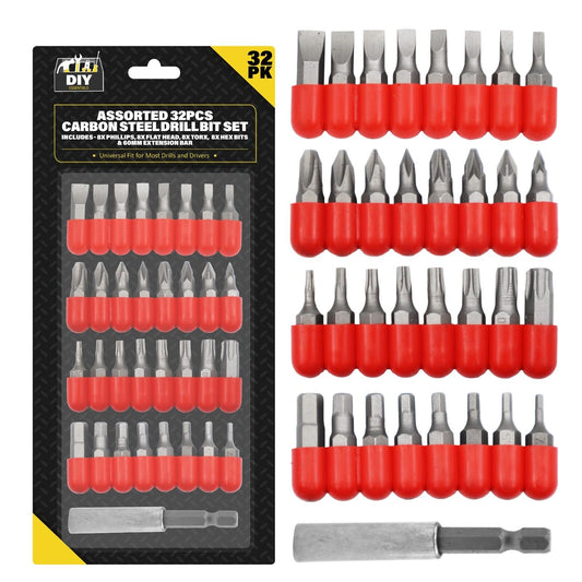 Power Drill Bit Set Phillips Flat Torx Hex | 32 Piece