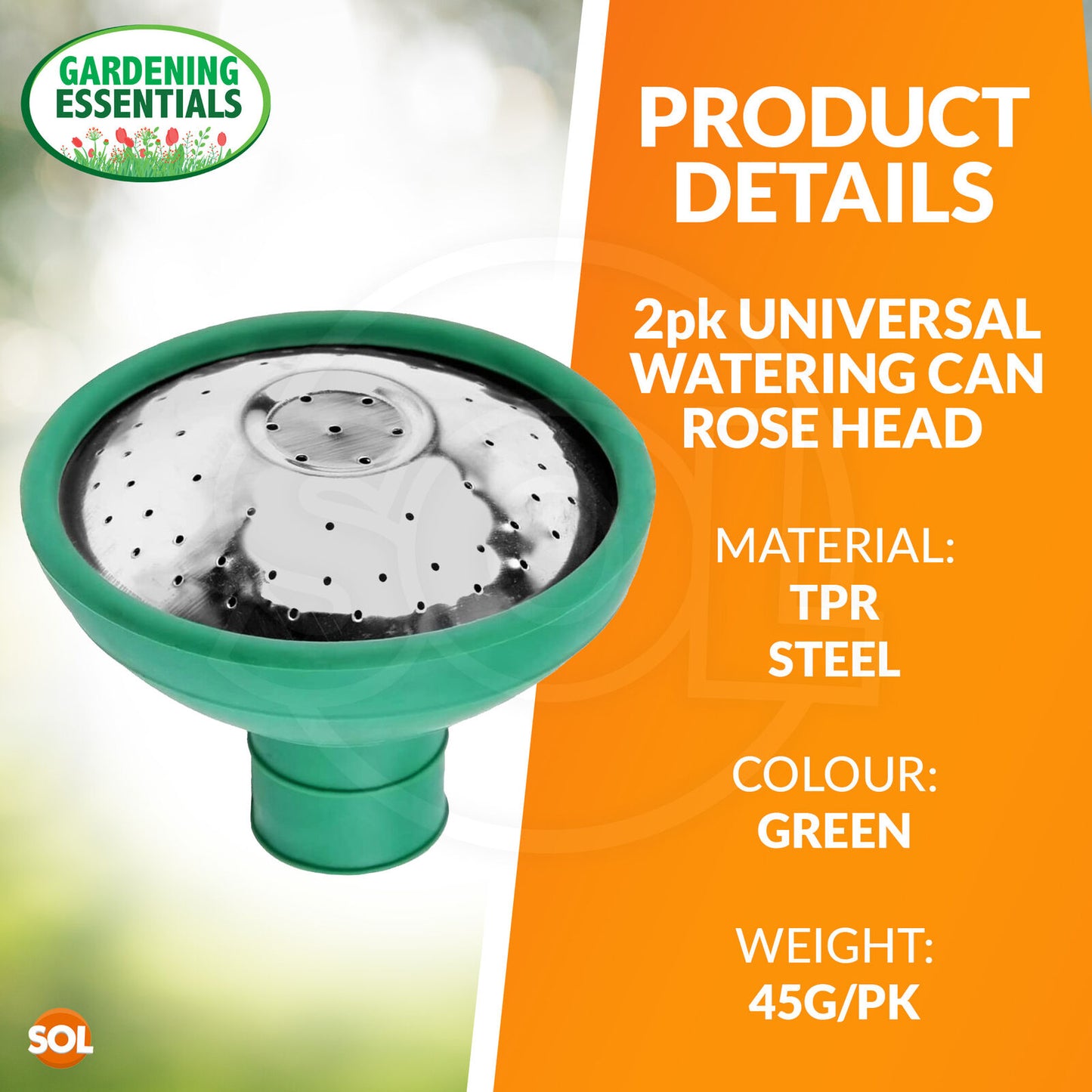 Universal Watering Can Rose Head | Rubber Sprayer | 2 Pack