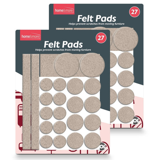 Felt Pads | Beige Self Adhesive Furniture Floor Scratch Protectors | 54 Pack