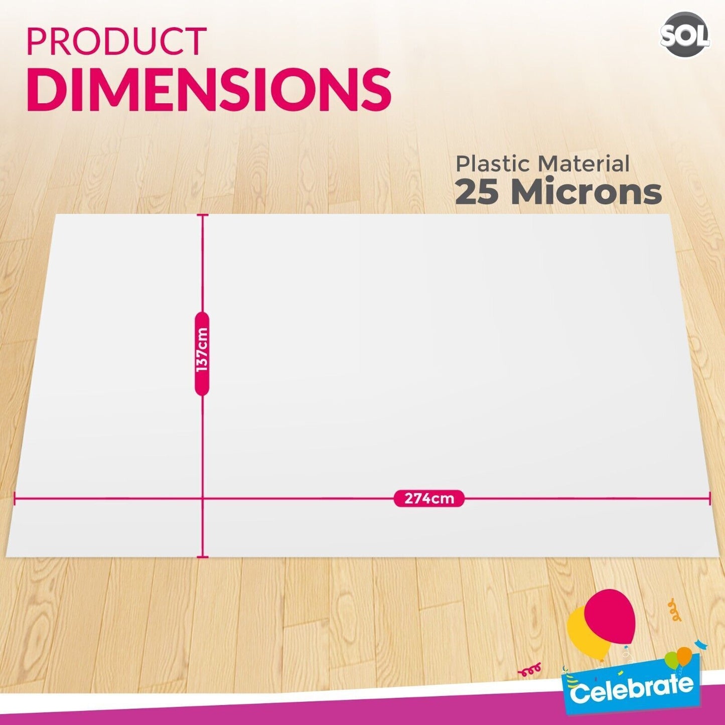 Plastic Table Cloth Covers Rectangular | Party Tableware | 2 Pack