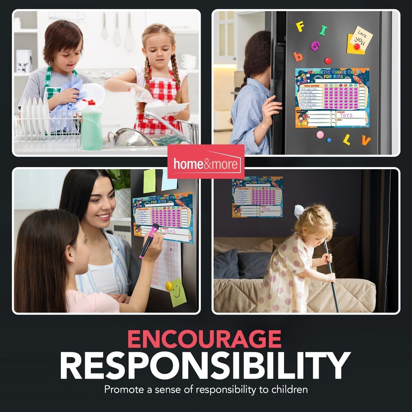 Reward Chart Magnetic Reusable Behaviour Chore for Kids | Includes Wipe Pens | 2 Pack