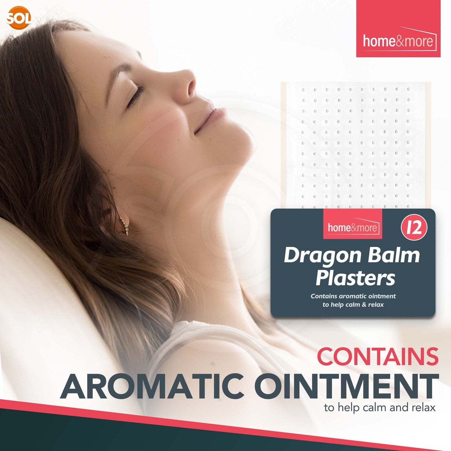 Dragon Balm Herbal Patch | Pain Relief Heat Plaster | 12 Pack