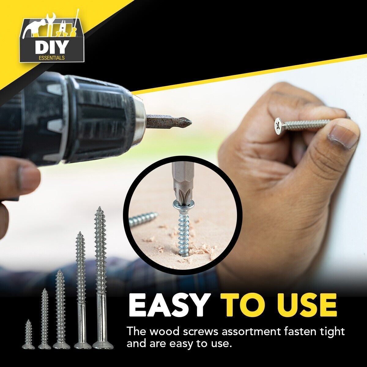 Steel Wood Screws Assorted | DIY, Carpentry & Home | 110 Pack