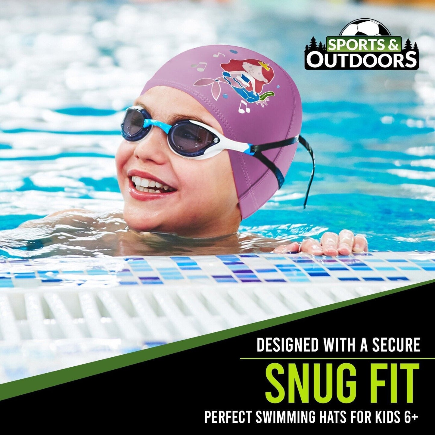 Kids Swimming Cap | Waterproof Fabric Swim Hat for Boys & Girls