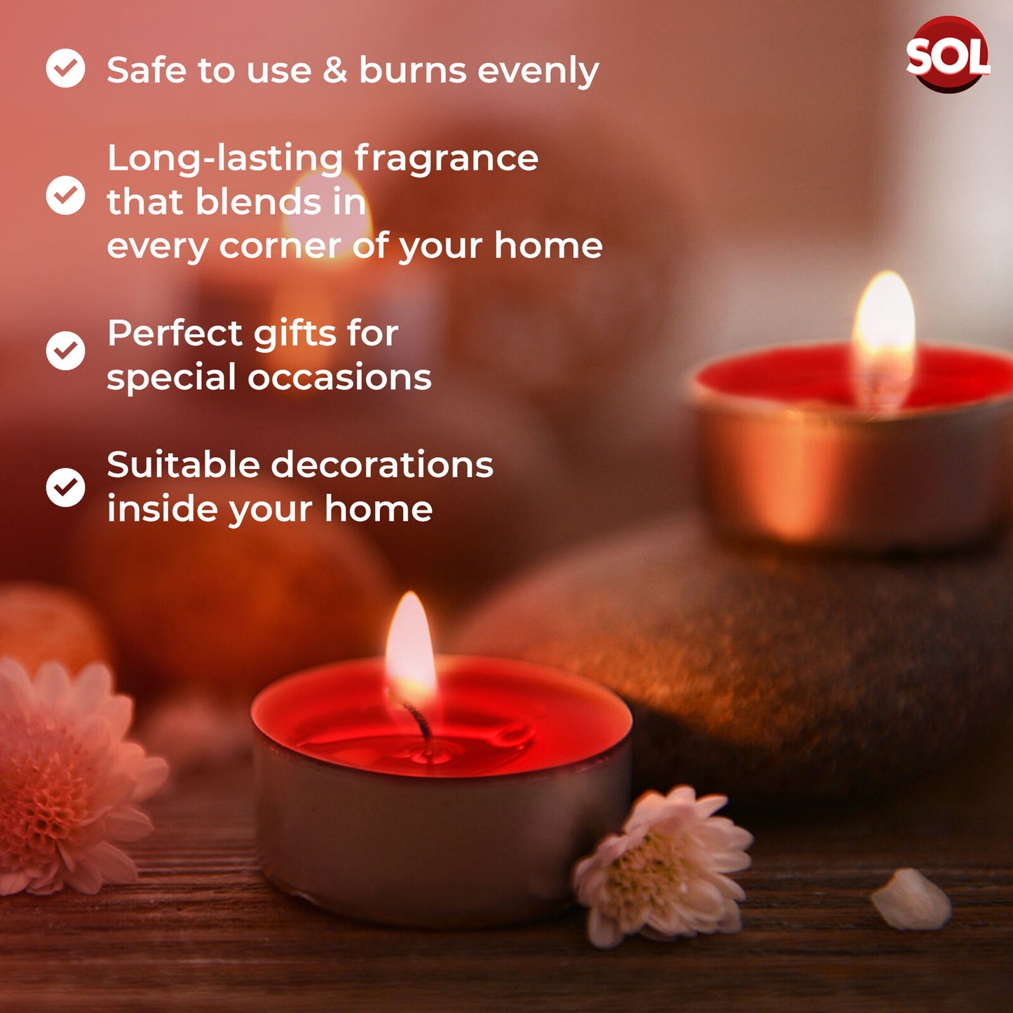 Scented Tea Light Candles | 4 Hour Burn Fragrance | 75 Pack