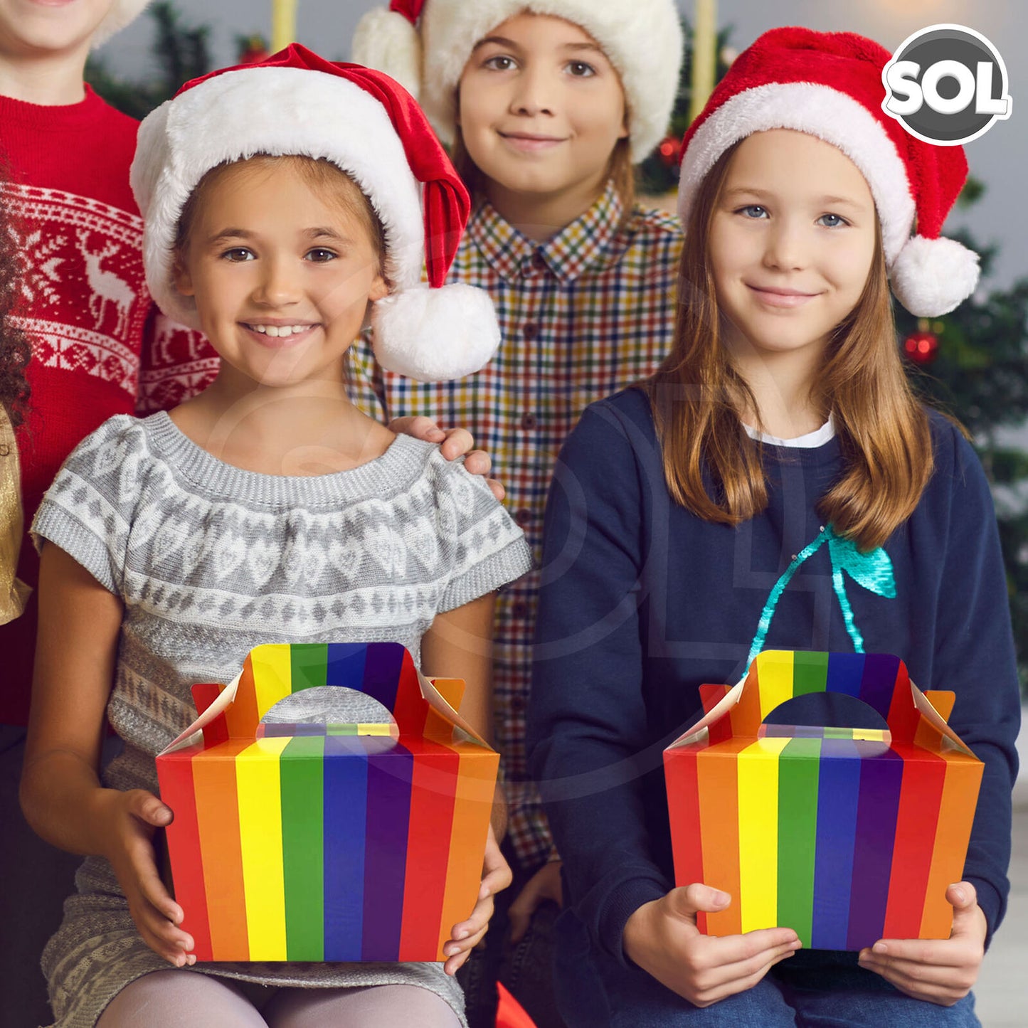 Rainbow Party Boxes | Large Kids Food Lunch Meal | Birthday Loot Gift Bag 20 Pack