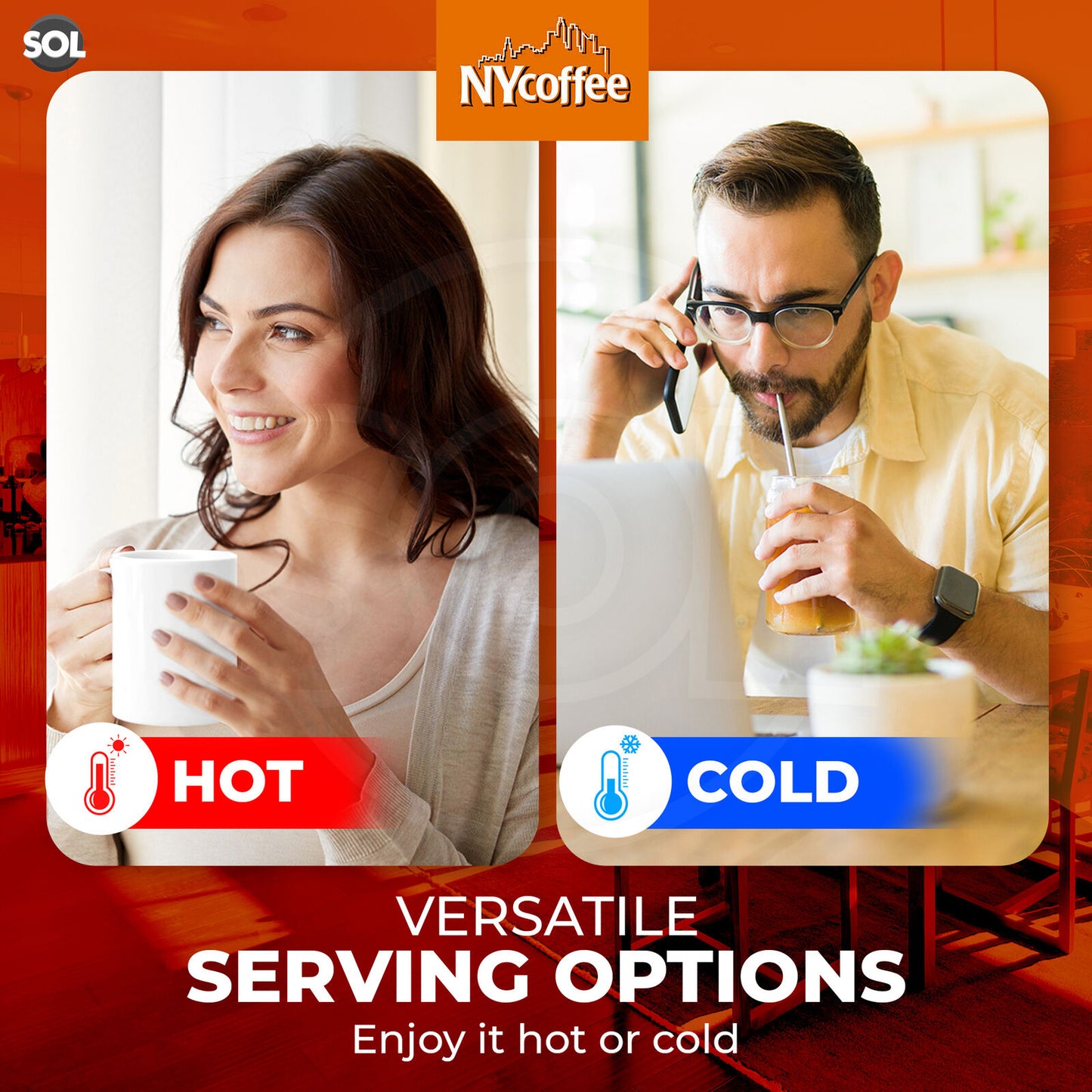 NY Coffee Instant Coffee Sachets 3 in 1 Salted Caramel | Bulk Pack 100