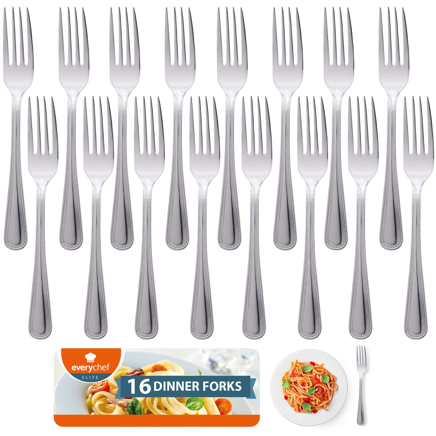 Stainless Steel Dinner Forks Cutlery Set | Kitchen Dining | 4 Pack