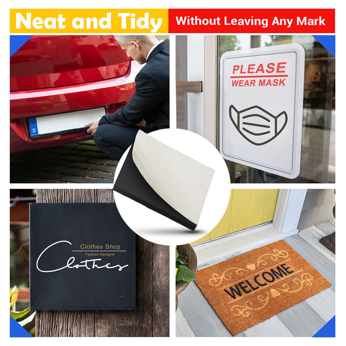 80-320 Exterior Sticky Pads | Strong Double Sided Self Adhesive Outdoor Mounting