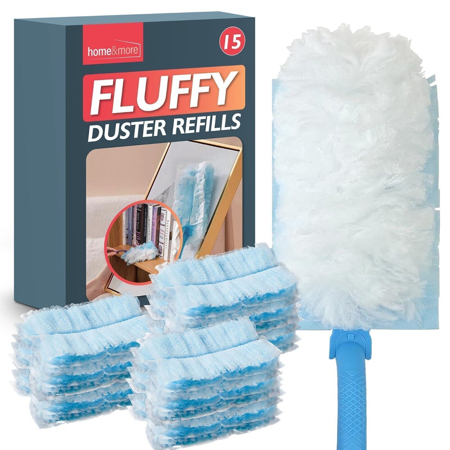15-45 Fluffy Duster Refills Head Compatible for Pledge Swiffer Flash Dust Magnet