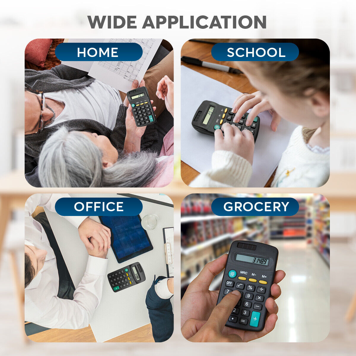 2-20 Mini Pocket Calculator Small| 8 Digit Display Office Home School Stationery