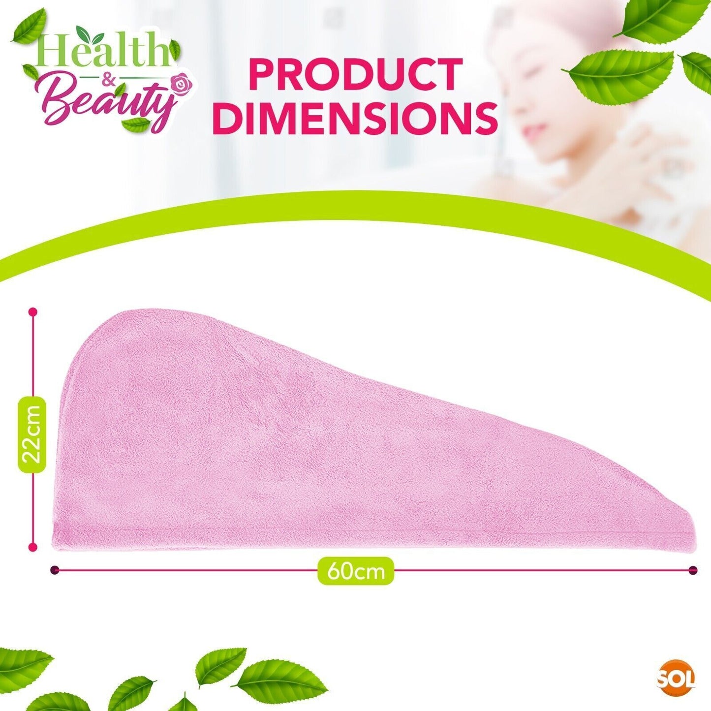 Hair Turban Towel | Pink Microfibre Head Wrap Quick Dry