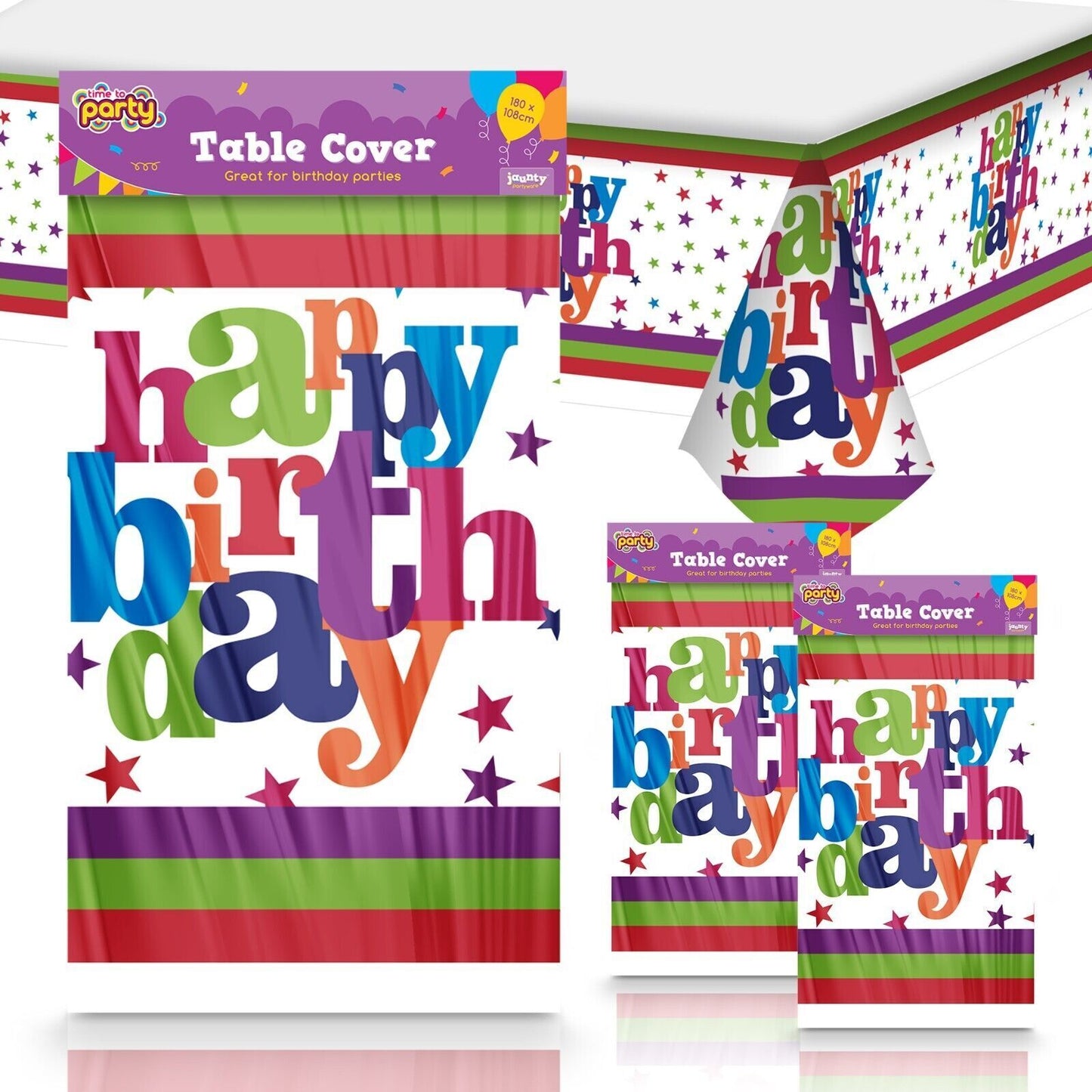3-9 Birthday Table Cloths Covers Rectangular Plastic Wipe Clean Party Tablecloth