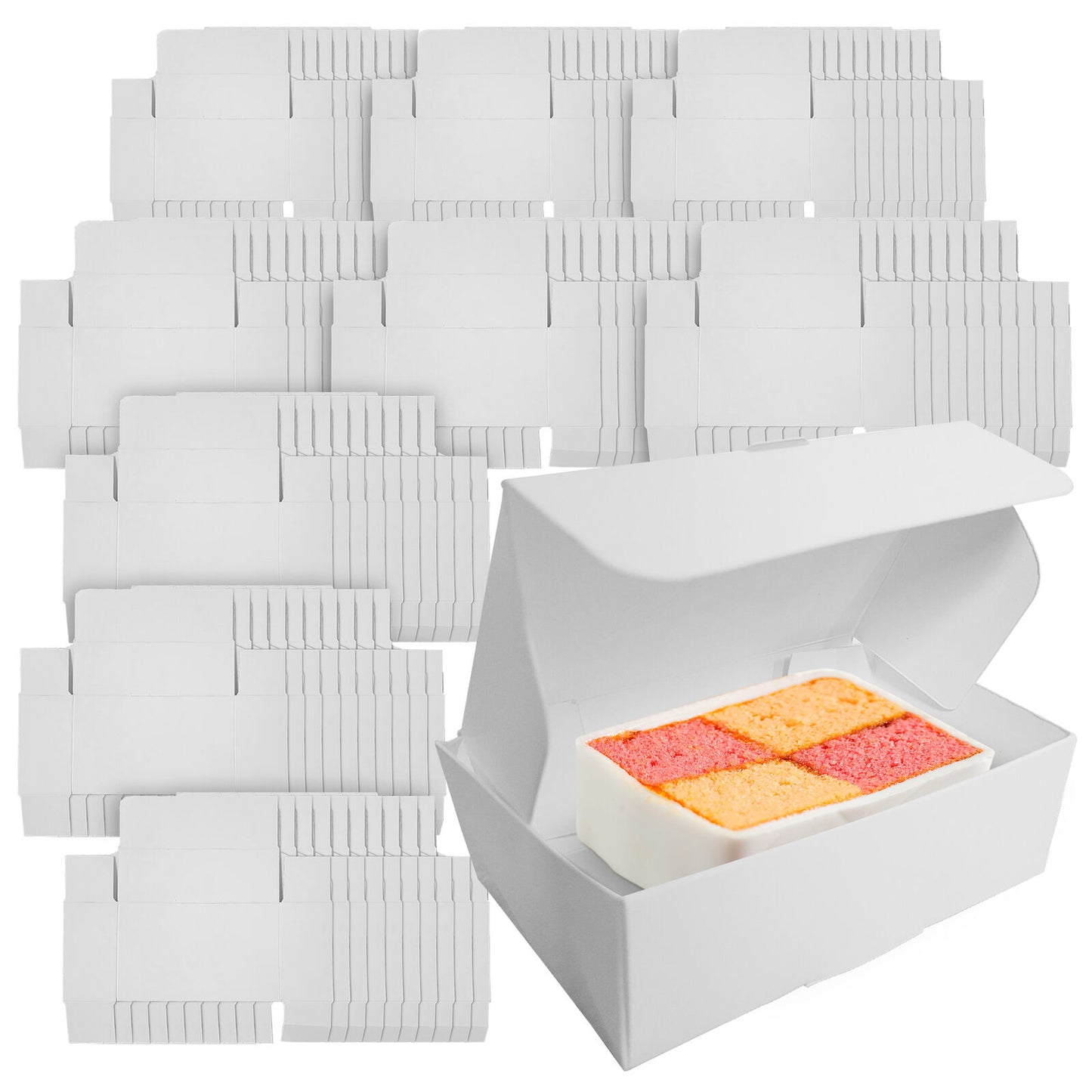 White Single Cake Slice Boxes | Wedding Party Favour | 20 Pack