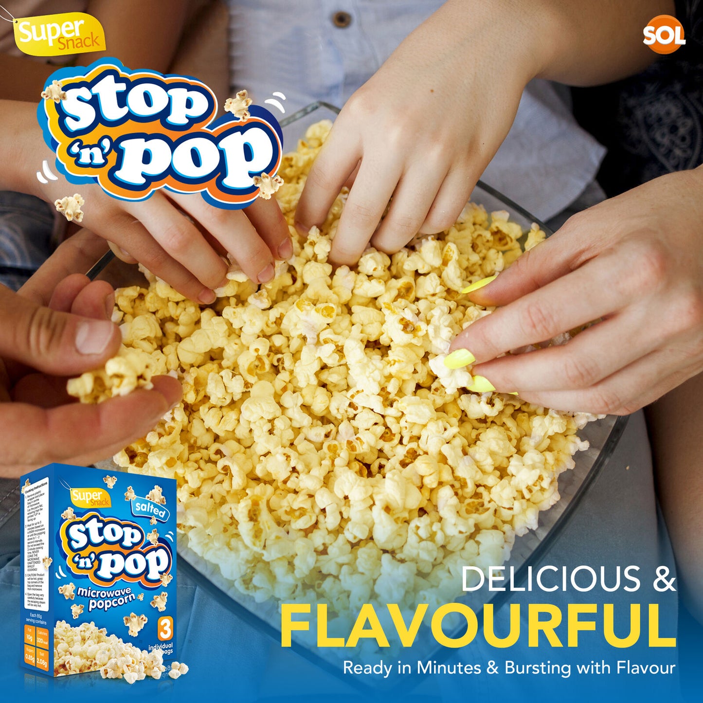 Microwave Popcorn Salted 85g | Movie Snack Bags | 12 Pack