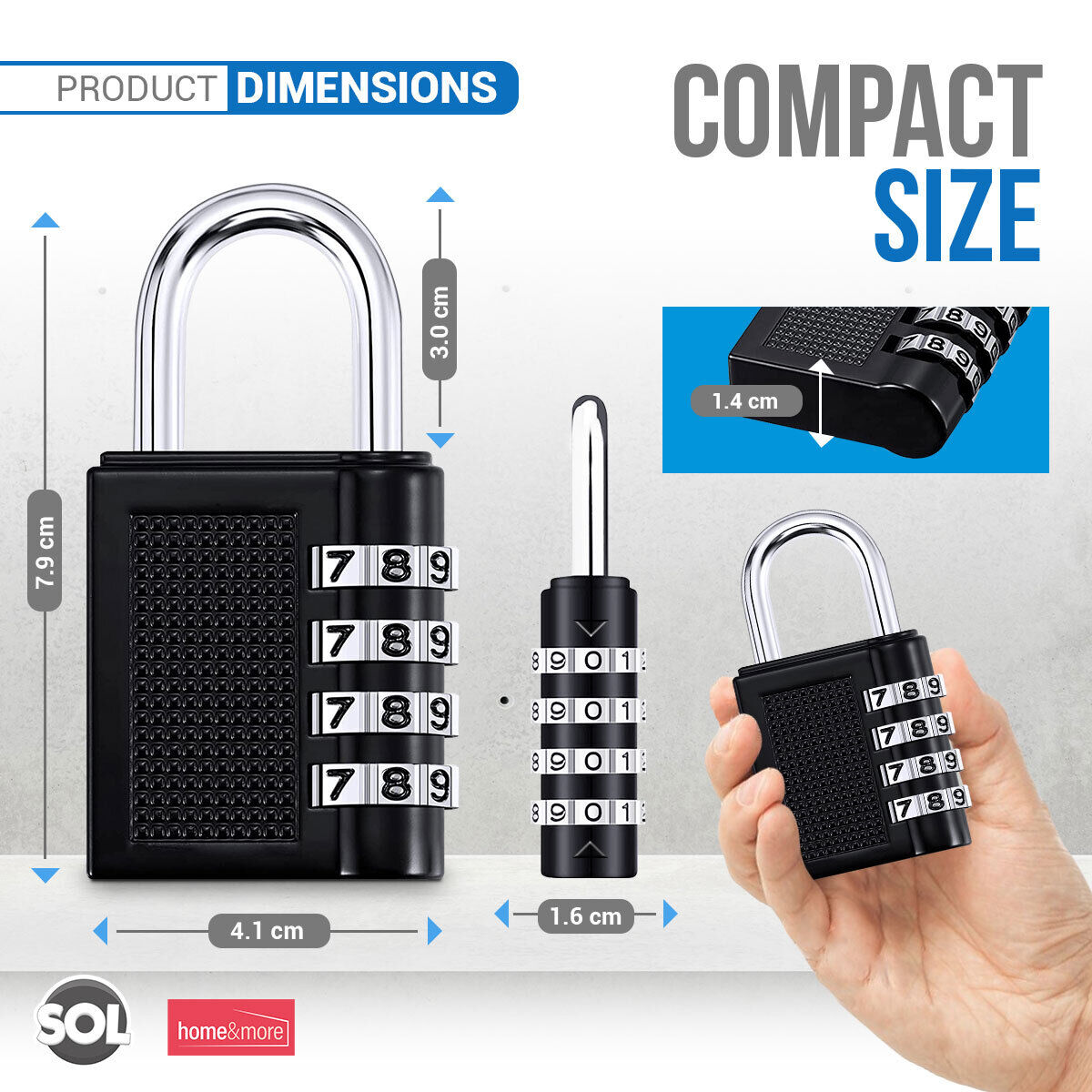 Combination Padlock Heavy Duty Outdoor Gym Travel Locker