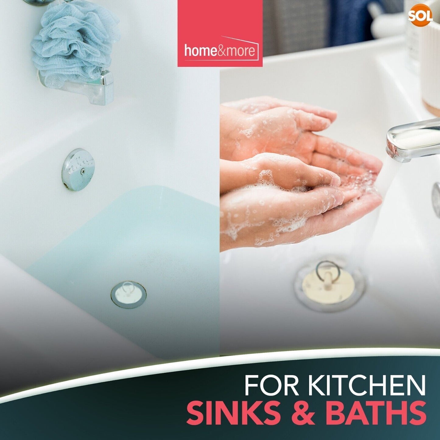 Rubber Bath Plugs | Universal Sink & Basin Drain Stopper | 4 Pack